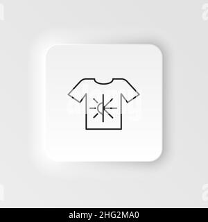 Baumwollkleidung, Hemdsymbol. Einfache Elementdarstellung natürliches Konzept. Baumwollkleidung, Hemdsymbol. Vektorsymbol im Neumorphen-Stil auf weißem Hintergrund Stock Vektor