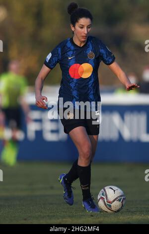 Mailand, Italien, 16th. Januar 2022. Ghoutia Karchouni von Internazionale beim Spiel Serie A Femminile im Suning Youth Development Center, Mailand. Bildnachweis sollte lauten: Jonathan Moscrop / Sportimage Stockfoto