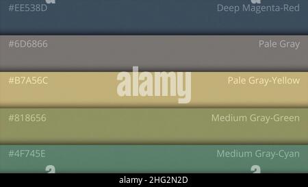 Farbpalette. Webfarben. Beispiel Farben Katalog. Auswahl der Farben im Web-Design HTML. Farbenfroher heller Hintergrund. RGB. CMMK. Druck-ho Stockfoto
