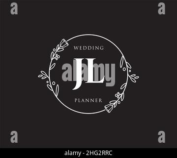 JL feminines Logo. Verwendbar für Natur, Salon, Spa, Kosmetik und Beauty Logos. Flaches Vektor-Logo-Design-Template-Element. Stock Vektor