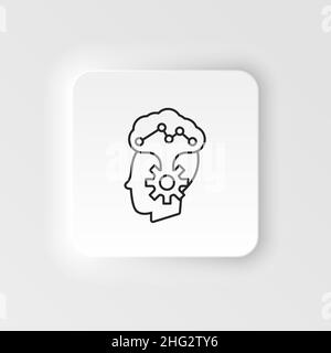 Krankheiten, Gehirn, Psychiatrie Vektor. Muskelschmerzen, Erkältung und Bronchitis, Lungenentzündung und Fieber, medizinische Illustration - Vektor-Symbol im neumorphen Stil Stock Vektor