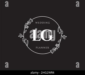 Feminines Logo von LG. Verwendbar für Natur, Salon, Spa, Kosmetik und Beauty Logos. Flaches Vektor-Logo-Design-Template-Element. Stock Vektor