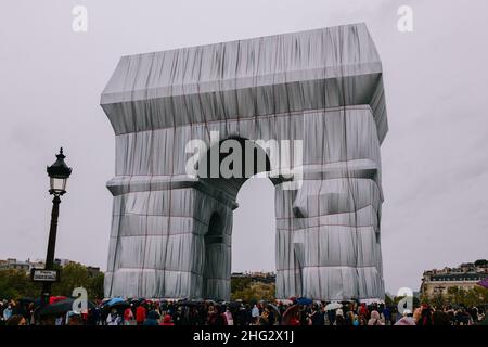 L'Arc de Triomphe, Wrapped, Paris, Frankreich, 2021 Stockfoto