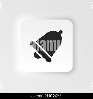 Glockensymbol – Vektor. Einfache Elementdarstellung aus UI-Konzept. Bell Icon neumorphische Stil Vektor-Symbol . Stock Vektor