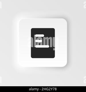 Dokumentsymbol – Vektor. Einfache Elementdarstellung aus UI-Konzept. Dokumentsymbol neumorphisches Vektorsymbol . Stock Vektor