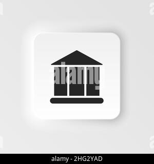 Banksymbol – Vektor. Einfache Elementdarstellung aus UI-Konzept. Bank Icon neumorphische Stil Vektor-Symbol . Stock Vektor