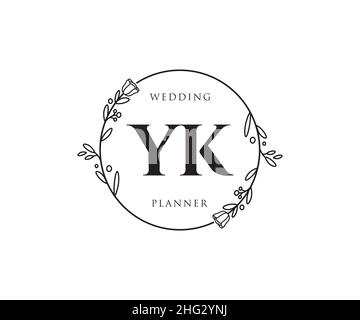 YK-feminines Logo. Verwendbar für Natur, Salon, Spa, Kosmetik und Beauty Logos. Flaches Vektor-Logo-Design-Template-Element. Stock Vektor