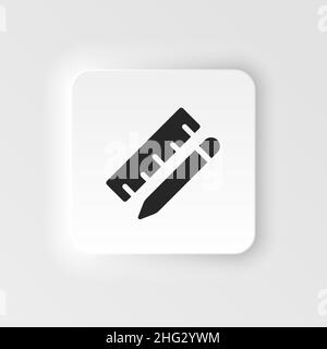 Geometrie, Messlineal Symbol - Vektor. Einfache Elementdarstellung aus UI-Konzept. Geometrie, Messen Lineal Symbol neumorpic Stil Vektor-Symbol . Stock Vektor