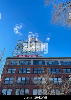 Old Town Historic District ist ein historisches Viertel in Portland, Oregon's Old Town Chinatown Nachbarschaft, in den Vereinigten Staaten. Die ca. 20-b Stockfoto