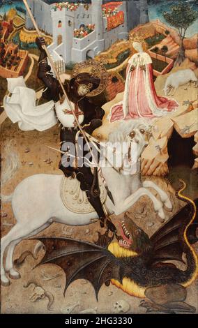 St George Killing the Dragon von Bernat Martorell Stockfoto