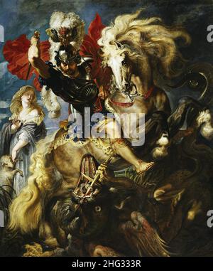 St. George Killing the Dragon von Peter Paul Rubens Stockfoto