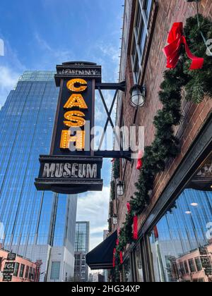 Das Johnny Cash Museum wurde im April 2013 in Nashville, Tennessee, eröffnet, um das Leben und die Musik des Country-Superstars zu ehren, der oft als „man in“ bezeichnet wird Stockfoto