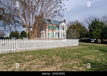 Carnton ist ein historisches Haus und Museum in Franklin, Williamson County, Tennessee, USA. Die Plantage spielte während und imm eine wichtige Rolle Stockfoto