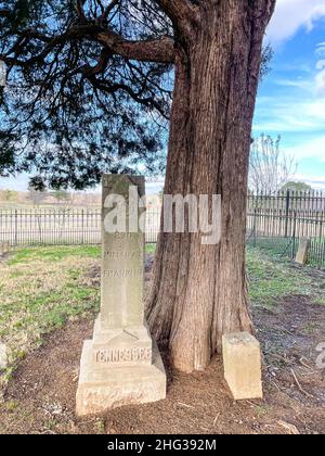 Der McGavock Confederate Cemetery befindet sich in Franklin, Tennessee. Es wurde im Juni 1866 als privater Friedhof auf dem vom McGavock gestifteten Land gegründet Stockfoto