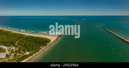 Luftpanorama über dem Fort Pierce Inlet FL USA Stockfoto