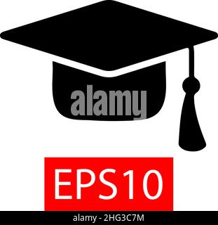 Symbol für Graduierungskappe. Logo „Hut für Universität“ Stock Vektor