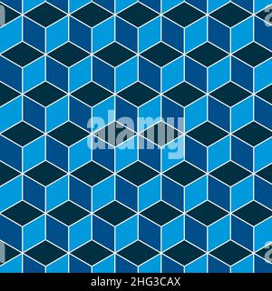 vektor isometrische nahtlose Würfelmuster. Geometrische abstrakte 3D Würfel Tapete Hintergrund Stock Vektor