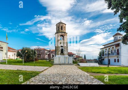 Agia, ist eine Siedlung der Region Larissa Einheit, an den Hängen des Mount Kissavos gebaut. Stockfoto