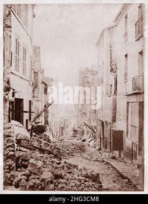 Pariser Kommune. St. Cloud nach Straßenkämpfen. Frankreich. 1871. Stockfoto