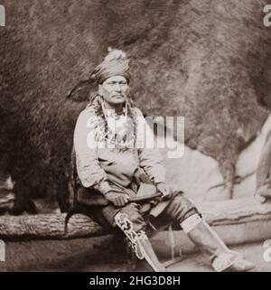 Vintage-Foto des Mannes von Tonnuga Winnebago. USA. 1865-1880 Stockfoto