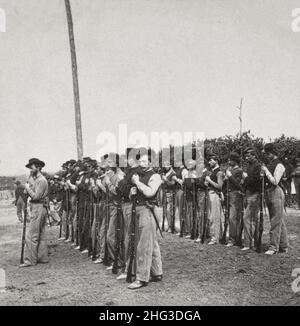 Archivfoto von Soldaten der Illinois Volunteer Infantry-Bohrungen 134th in Columbus, Kentucky. USA. 1861-1865 Stockfoto