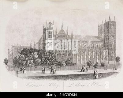 Kupferstichansicht der Westminster Abbey im 19th. Jahrhundert. London, Großbritannien. 1862 Westminster Abbey ist eine große, hauptsächlich gotische Abteikirche in t Stockfoto