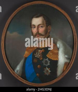 Pastellporträt des Zaren Alexander II. 1856, von Tytus Maleszewski (1827-1898) – Pastelist Alexander II. (1818 – 1881) war Kaiser von Russland, König von Co Stockfoto