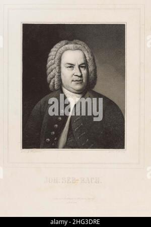 Porträt von Johann Sebastian Bach. 1835-1850, von Lazarus Gottlieb Sichling (1812-1863) – Grafiker. Johann Sebastian Bach (1685 – 1750) war ein Ger Stockfoto