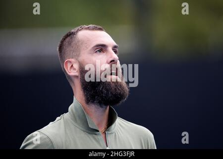 Melbourne, Australien. 18th Januar 2022. Melbourne, Australien. 18th Januar 2022. BENOIT PAIRE (FRA) in Aktion bei den Australian Open 2022 am Dienstag, den 2022. Januar, Melbourne Park Credit: Corleve/Alamy Live NewsCredit: Corleve/Alamy Live News Stockfoto