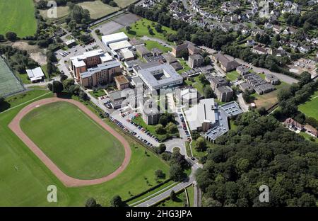 Luftaufnahme der Leeds Trinity University, West Yorkshire, Großbritannien Stockfoto