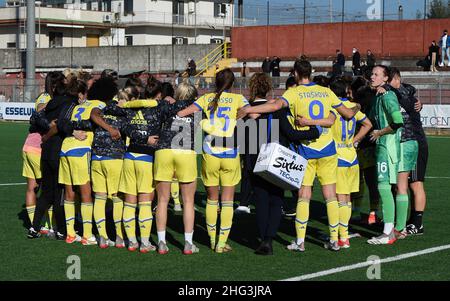 Pomigliano, Italien. 16th Januar 2022. Juventus Women während der italienischen Fußball-Liga Ein Frauen-2021/2022-Spiel zwischen Pomigliano Femminile und Juventus Women im Ugo Gobbato-Stadion am 16. Januar 2022 Quelle: Independent Photo Agency/Alamy Live News Stockfoto