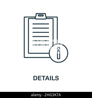 Symbol „Details“. Linienelement aus der Graphic Design Kollektion. Lineare Details Symbol Zeichen für Web-Design, Infografiken und mehr. Stock Vektor