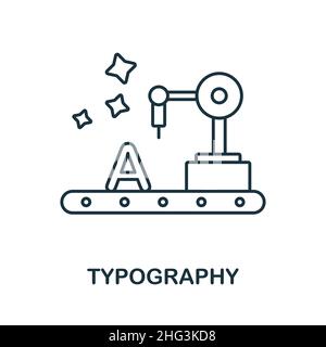 Symbol für Typografie. Linienelement aus der Graphic Design Kollektion. Symbol für lineare Typografie für Webdesign, Infografiken und mehr. Stock Vektor