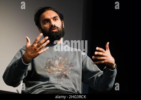 BFI Southbank, London, Großbritannien. 17th Januar 2022. Himesh Patel auf der Bühne bei Mark Kermode 3D. Bild nach Kredit: Julie Edwards/Alamy Live News Stockfoto