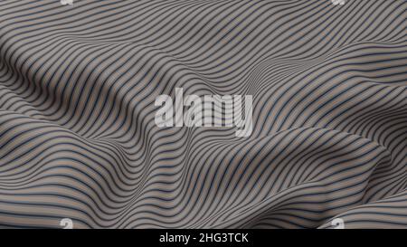 Abstrakt gerillte Ripple Stripes Luxus weichen und glatten Stoff Tuch 3D Render Illustration Stockfoto