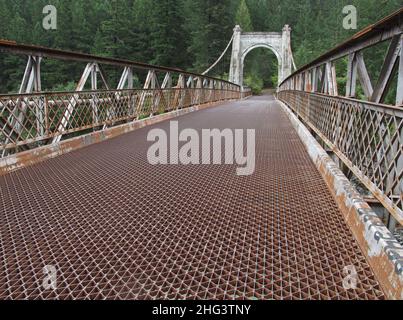 Alexandra Bridge over Fraser Canyon in British Columbia,Canada,North America Stock Photo