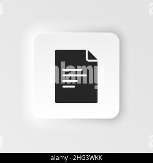 Dokumentsymbol – Vektor. Einfache Elementdarstellung aus UI-Konzept. Dokumentsymbol neumorphisches Vektorsymbol . Stock Vektor
