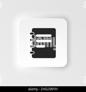 Jotter, Notebook-Symbol - Vektor. Einfache Elementdarstellung aus UI-Konzept. Jotter, Notizbuch-Symbol neumorphischer Stil Vektor-Symbol . Stock Vektor