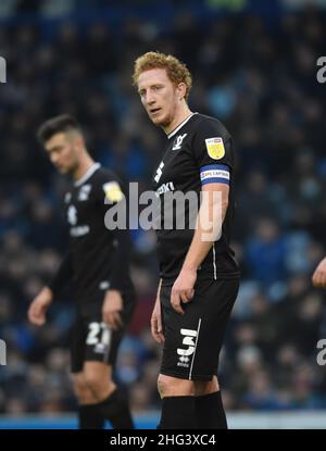 Dean Lewington von MK Dons während der Sky Bet League ein Spiel zwischen Portsmouth und Milton Keynes Dons im Fratton Park , Portsmouth, Großbritannien - 15th. Januar 2022 - nur für redaktionelle Verwendung. Keine Verkaufsförderung. Für Football-Bilder gelten Einschränkungen für FA und Premier League. Keine Nutzung des Internets/Handys ohne FAPL-Lizenz - für Details wenden Sie sich an Football Dataco Stockfoto