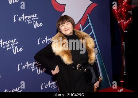 Paris, Frankreich, den 17. januar 2022, Vorschau auf den Film L'Amour c'est mieux que la Vie von Claude Lelouch, Macha Meryl, François Loock / Alamy Stockfoto