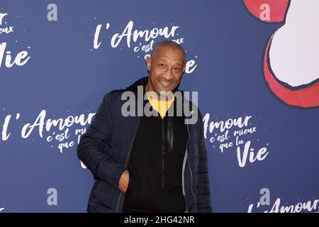 Paris, Frankreich, den 17. januar 2022, Vorschau auf den Film L'Amour c'est mieux que la Vie von Claude Lelouch, Edouard Montoute , François Loock / Alamy Stockfoto