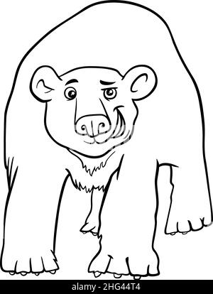 Schwarz-Weiß-Cartoon-Illustration von lustigen Eisbär Tier Charakter Färbung Buchseite Stock Vektor