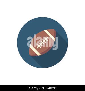 American Football flaches Symbol mit langem Schatten,EPS10 Stock Vektor