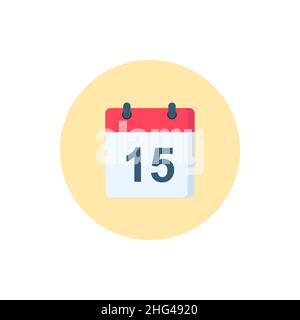 Symbolvektor für flachen Kalender, langer Schatten, EPS10 Stock Vektor