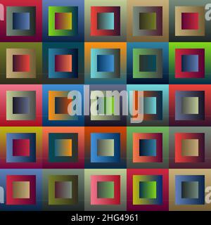 Geometrischer Hintergrund - farbige Quadrate, ein Muster für die Feiertage. Stock Vektor