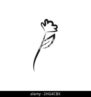 Abstrakte Blume von Hand in einer durchgehenden Linie gezeichnet. Minimalistischer Stil. Element im frühlingshaften Blumenmuster Stock Vektor