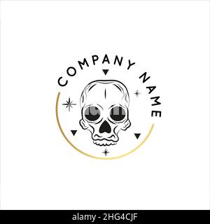Magic Gold-Logo. Mystische Komposition. Boho-Stil und Eoterik. Stock Vektor