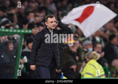 Glasgow, Schottland, 17th. Januar 2022. Hibernian Manager Shaun Maloney während des Spiels der Scottish Premier League im Celtic Park, Glasgow. Bildnachweis sollte lauten: Neil Hanna / Sportimage Stockfoto