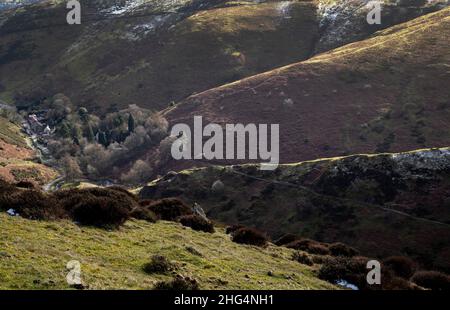 Carding Mill Valley, The Long Mynd, in der Nähe von Church Stretton, Shropshire Hills AONB Stockfoto