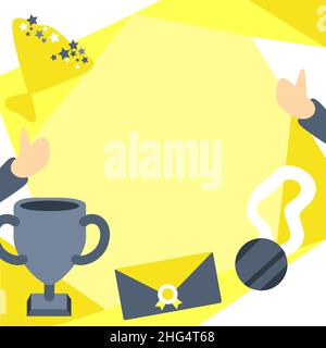 Menschen Gratulieren Zum Erfolg Bei Der Präsentation Der Verdienten Trophäenmedaillen. Stock Vektor